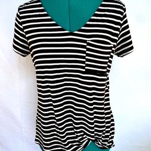 Black, White Striped T shirt